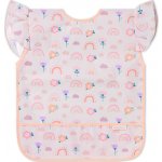 BabyOno Dětský bryndák, zástěrka s kapsičkou Duha, pudrová – Zboží Dáma