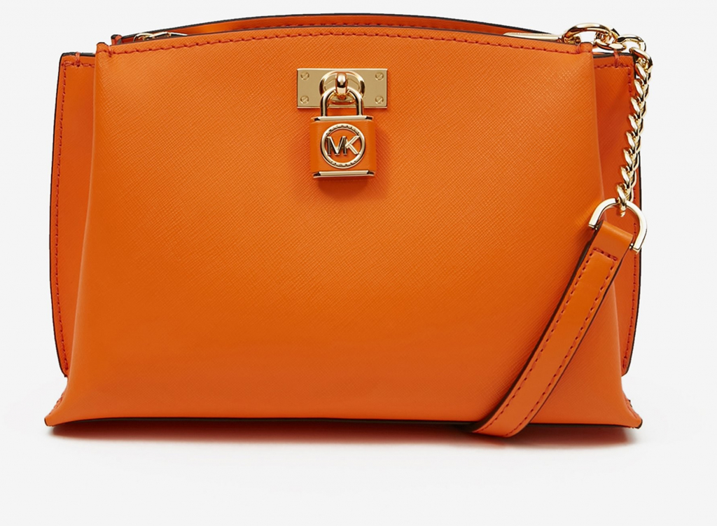 Michael Kors Oranžová dámská kožená crossbody kabelka Ruby