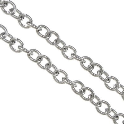 Shiny Planet | Oválná řetízkovina 3 x 2,50 x 0,6mm z chirurgické oceli XX 057-1 – Zboží Dáma