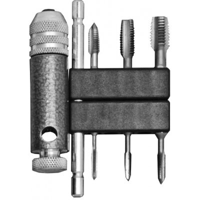 NÁSTROJE CZ Souprava závitořezných bitů M4;M5;M6;M8;M10;M12 HSS + vratidlo s ráčnou - CZZ - CZZ948-400 – Zboží Mobilmania