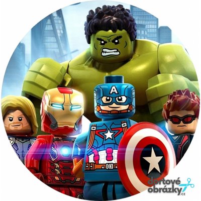 Jedlý tisk LEGO - AVENGERS ● materiál: FONDÁNOVÝ DECORLIST ✴️, ● velikost: průměr 20 cm ☝