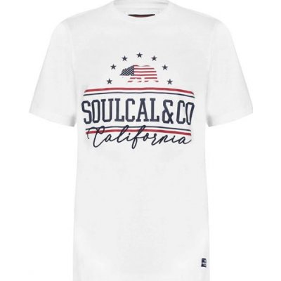 Soul Cal SoulCal pánské tričko USA Bílá