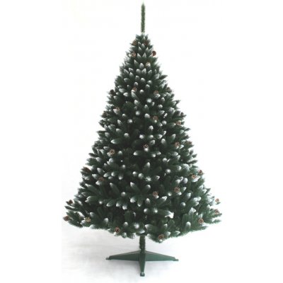 JAKS Vánoční stromek smrk zasněžený se šiškami zelený 220 cm – Sleviste.cz