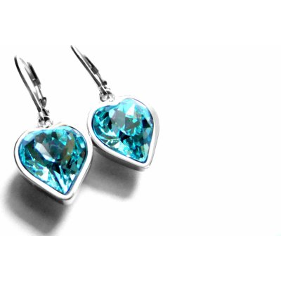 Steel Jewelry náušnice tyrkysové srdce z chirurgické oceli NS150910 – Zboží Mobilmania