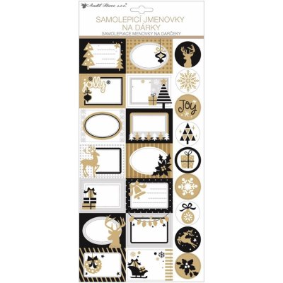 Anděl Samolepicí jmenovky na dárky - s glitry - 23 ks - 10652 – Zboží Mobilmania