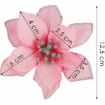 SPRINGOS Vánoční hvězda s klipem 12,5cm růžová vánoční ozdoba CA1226-XG – Zboží Dáma