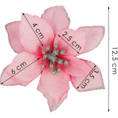 SPRINGOS Vánoční hvězda s klipem 12,5cm růžová vánoční ozdoba CA1226-XG – Zboží Dáma