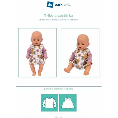 de-park Papírový střih na panenku - Triko a zástěrka – Zboží Mobilmania