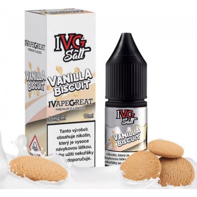 IVG E-Liquids Salt Vanilková sušenka 10 ml 10 mg