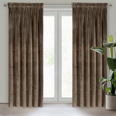 EUROFIRANY ZATEMŇOVACÍ ZÁVĚS NA PÁSCE VILLA 140X270 CM HNĚDÁ – Hledejceny.cz