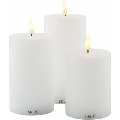 Sirius Sada dobíjecích LED svíček Sille White sada 3 ks | bílá – Hledejceny.cz