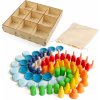 Montessori smyslová pomůcka Montessori Ulanik dřevěná sada "rainbow patterns"