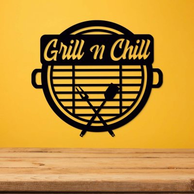 Dřevěná výzdoba do kuchyně - Grill n Chill – Zboží Mobilmania