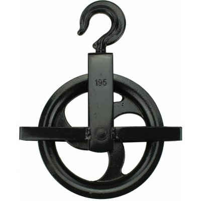 MTR Kladka stavební litinová, 195mm, s hákem a vodicí lištou – Zboží Mobilmania