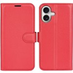 Litchi knížkové pouzdro na iPhone 17 - červené – Zboží Mobilmania