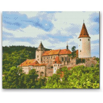 Painting Queens Painting Queens Diamantové malování Hrad Křivoklát 60 × 80 cm s rámem hranaté – Sleviste.cz