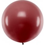 PartyDeco Jumbo balon pastelový červený tmavý 1 m