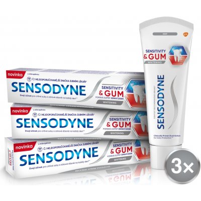 Sensodyne Sensitivity & Gum Whitening 3 x 75 ml – Hledejceny.cz
