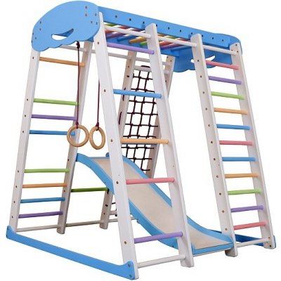 KinderSport hrací sestava SkyPlus1 Wave s ribstole a se skluzavkou – Zbozi.Blesk.cz