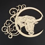 AMADEA Dřevěná ozdoba znamení býk 13 cm – Sleviste.cz