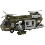 Teddies Vrtulník/Helikoptéra vojenská plast 28cm na baterie se světlem se zvukem v krabici 32x19x12cm – Hledejceny.cz