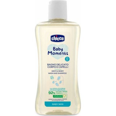 CHICCO Šampon jemný na vlasy a tělo Baby Moments 92 % přírodních složek 200 ml – Zbozi.Blesk.cz