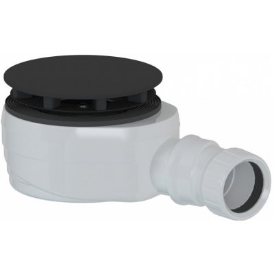 POLYSAN Vaničkový sifon, průměr 90, DN40, nízký, krytka černá mat 17916B – Zboží Mobilmania