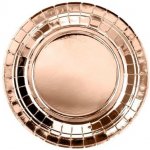 PartyDeco Papírové talířky růžově zlaté 18 cm – Sleviste.cz