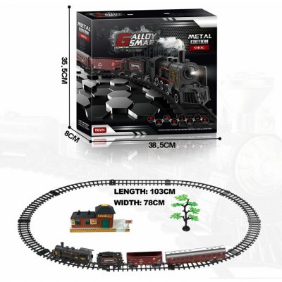 Mamido Vláčkodráha s kouřící lokomotivou světlem a hudbou – Zboží Mobilmania