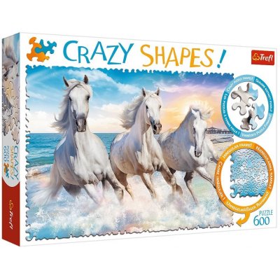 Trefl Crazy Shapes Koně běžící vlnami 600 dílků – Zboží Mobilmania