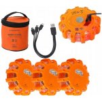 CARMOTION Magnetické výstražné puky 12+3 LED nabíjecí oranžový - 3 ks v taštičce – Hledejceny.cz