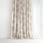 Goldea bavlněný závěs - tropické listy na béžovém 140x150 cm – Hledejceny.cz