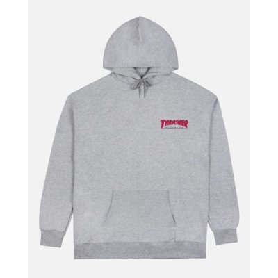 Thrasher Outlined Chest Logo Hood Gray