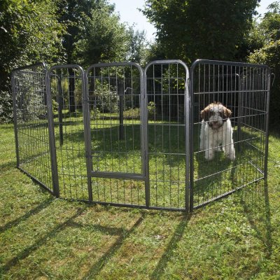 Medora Kovová ohrádka pro pejsky a štěnata 8-dílná 80 x 80 cm – Sleviste.cz