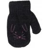 Kojenecká rukavice BeSnazzy pletené dětské rukavičky zateplené s obrázkem dívčí tmavě šedé