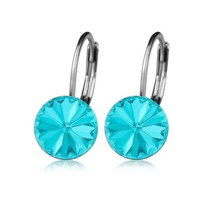 Nubis ocelové náušnice s krystaly Swarovski light turquoise NBS08-LT – Zboží Mobilmania