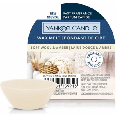 Yankee Candle Soft Wool & Amber vonný vosk 22 g