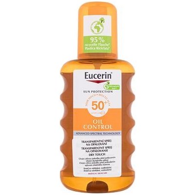 Eucerin Sun Oil Control Dry Touch Transparent Spray SPF50+ voděodolný transparentní sprej na opalování 200 ml