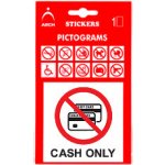 Samolepka piktogram - Platba v hotovosti - Cash only – Hledejceny.cz