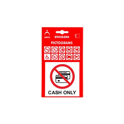 Samolepka piktogram - Platba v hotovosti - Cash only – Hledejceny.cz
