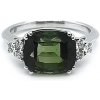 Prsteny Beny Jewellery Zlatý Prsten se Zeleným Turmalínem a Diamanty KBS0212