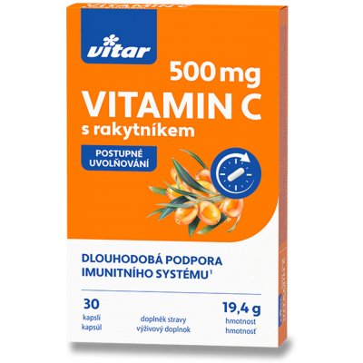 Revital C 500 mg s rakytníkem 30 kapslí – Hledejceny.cz