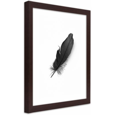 Gario Plakát Černé peří Barva rámu: Hnědá, Velikost: 20 x 30 cm – Zboží Dáma
