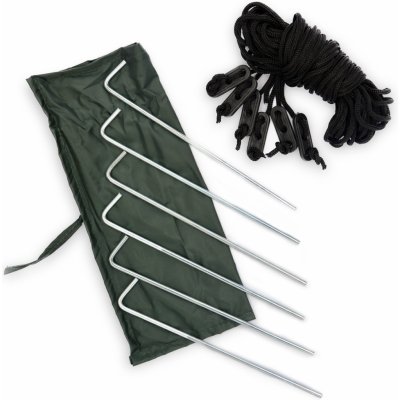 DD Hammocks Sada kolíků a lanek k bivakovací plachtě 2x6 stříbrná/černá – Zboží Dáma