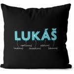 Impar Polštář Mužská jména NEON Jméno Lukáš 40x40 – Zboží Dáma