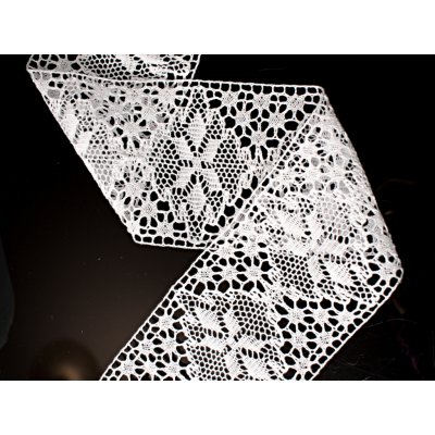Snový svět Paličkovaná krajka bavlněná bílá TK0072-110mm – Zboží Dáma