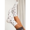 Milena dámské květované ponožky 0200 Lurex bílá