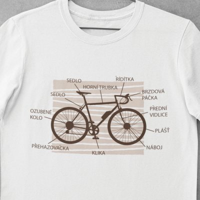 Pánské tričko Anatomie kola bílá – Zboží Mobilmania