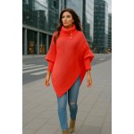 Fashionweek Luxusní pončo svetr s teplým rolákem NOEMI Korál – Sleviste.cz