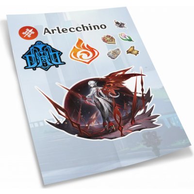 Genshin Impact Sada 10 samolepek Arlecchino – Zbozi.Blesk.cz